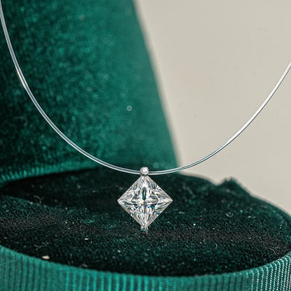 EWYA GRA Certified 1CT Marquise Cut Moissanite Pendant Necklace for Woman 925 Silver Fishing Line Water Drop Diamond Necklaces