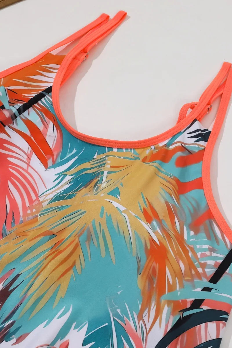 VigoJany 2026 Sexy Print 2 Piece Plus Size Tankini Women Strapped Hollow Curvy Swimsuit Brazilian Beach Lady Big Bathing Suit