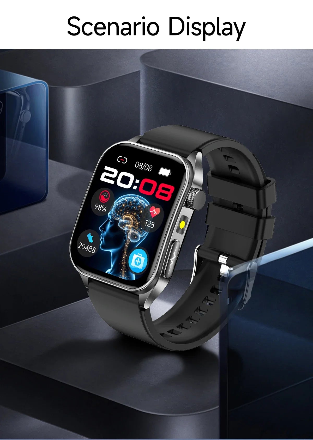 2026 New Health Smart Watch Laser Therapy Reduce Three Highs Blood Oxygen Pressure Uric Acid Blood Lipid ECG Smartwatch For Man