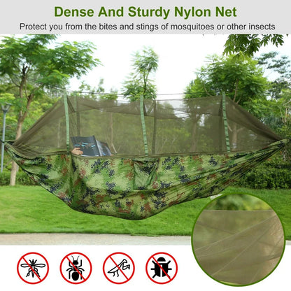660lbs Portable Double Person Camping Hammock Tent with Mosquito Net Hanging Bed