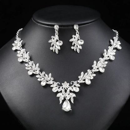 1 Set Of Fashionable Copper Inlaid Claw Chain Necklace, Earrings, Jewelry Set, Women's Wedding Banquet Party Daily Necessities
