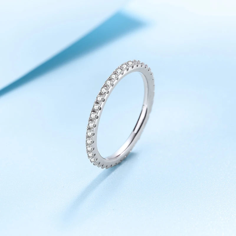 Moissanite Ring 100% Pass Diamond Tester Pen Matching Wedding Diamond Band for Women 925 Sterling Silver Female Single Tail Ring
