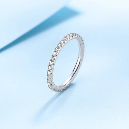 Moissanite Ring 100% Pass Diamond Tester Pen Matching Wedding Diamond Band for Women 925 Sterling Silver Female Single Tail Ring