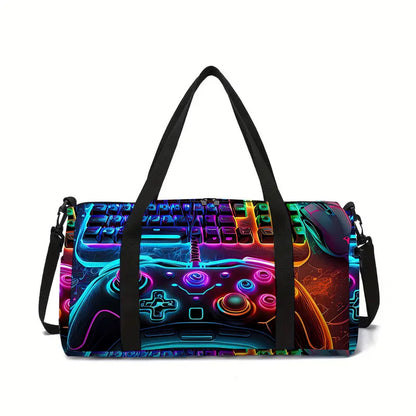 Classic Popular game controller 3D Print Large Capacity Travel Bags Barrel Shape Crossbody Bag Outdoor Sports Bags Gym Yoga Bag