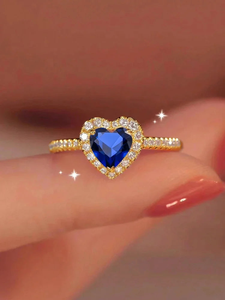 Gorgeous Zircon Romantic Love Heart Ring for Women Engagement Wedding Real 925 Sterling Silver Luxury High Quality Fine Jewelry