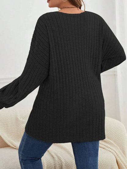 Autumn and Winter  Plus Size Women's 1XL-5XL Solid Color Loose Cardigan Top Women's Long Sleeved Knitted Jacket