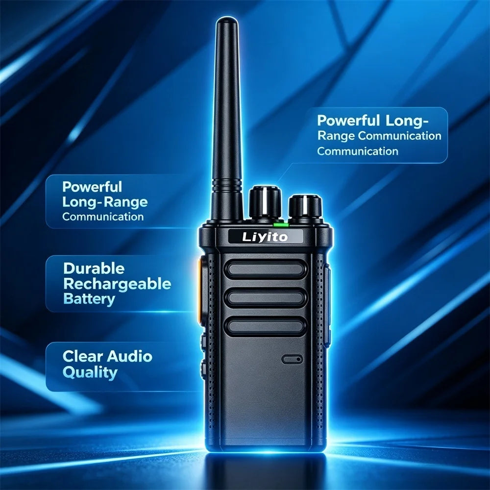 Motolola Analog Walkie Talkie 9800mAh 8W Long Range Two-Way Radio USB-C Fast Charge 16CH K-Type Headset Pro Radio for Camping