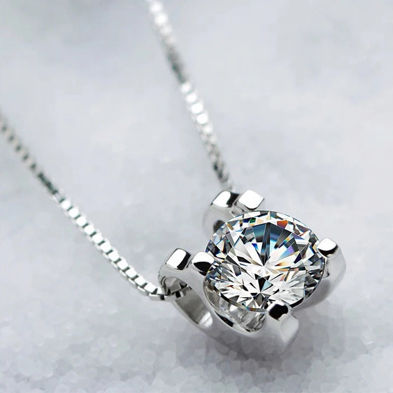 Moissanite Diamond Bull Head Square Pendant Necklace Real 925 Sterling Silver Fine Jewelry Gift for Women