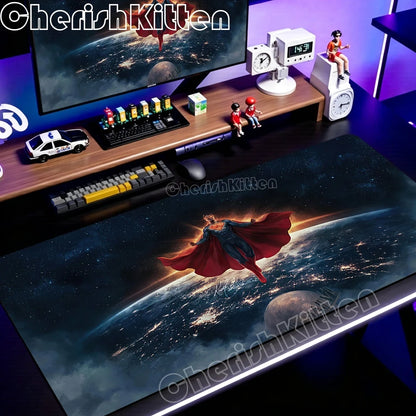 PC Office Speed Gamer Keyboard Mousepad Anime S-Superman Mouse Pad Laptop Gaming Accessories XXL Desk Mat 90x40 Non-slip Carpet
