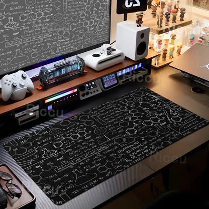Black Mousepad E=mc2 Formula Science Mouse Pad Math Desk Pad Extended PC Keyboard Mats Large XXL Gamer Mousepad Desk accessories