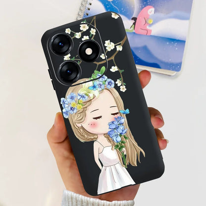 Phone Case For Tecno Spark 10 10C 2023 Fashion Flower Cat Butterfly Soft Silicone TPU Cases For Tecno Spark10 Spark10c KI5q KI5k