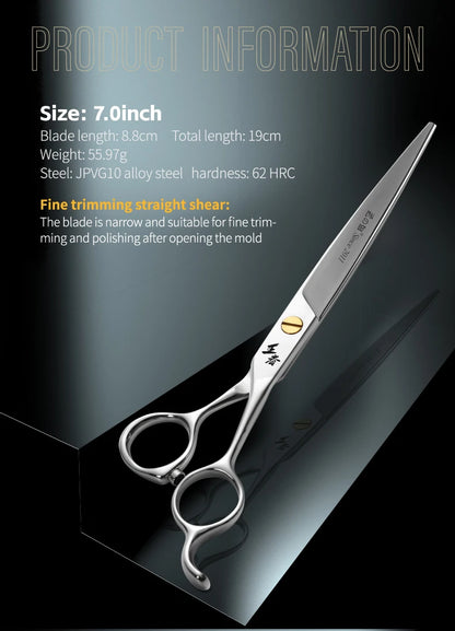 Fenice King Series VG10 Steel 7/7.5/8 Inch Professional Pet Dogs Grooming Scissors Straight Curved Thinnier Chunker Shears Tools