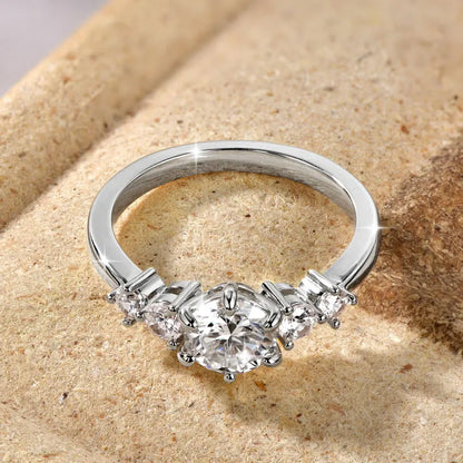 IOGOU 14K Gold Filled 1.0CT 6.5MM D Moissanite Diamond Rings Wedding Engagement Finger Band for Women Exquisite Promise Jewelry