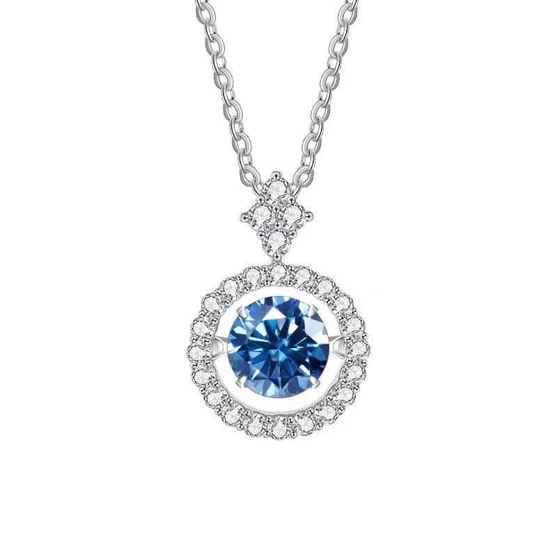 BIJOX STORY 1 CT Moissanite Pendant For Women Simulated Diamond Necklace S925 Sterling Silver Jewelry Girl Valentine's Day Gift
