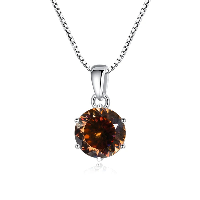Butterflykiss 1CT 100 Faced Cut Moissanite Solitaire Drop Necklaces Gold Plated Pendant Real S925 Silver Chain Jewelry For Women