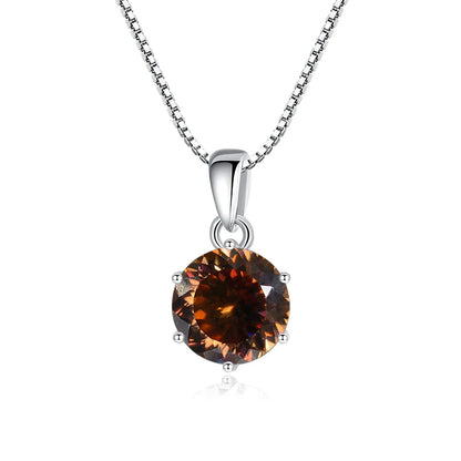 Butterflykiss 1CT 100 Faced Cut Moissanite Solitaire Drop Necklaces Gold Plated Pendant Real S925 Silver Chain Jewelry For Women