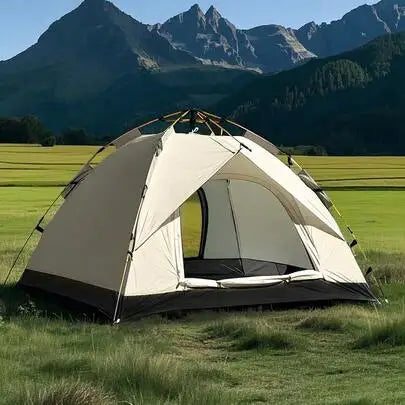 Automatic Instant Pop Up Camping Tent for 1-4 Person, All Season Waterproof Windproof Dome Shelter, Dual Doors Mesh Windows, Lightweight Portable Foldable, Quick Open Automatic Frame in Seconds, Ideal for Camping Hiking Fishi