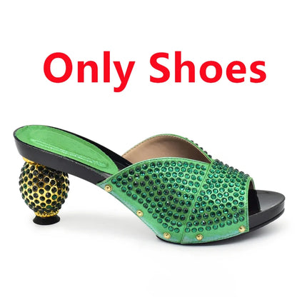 New Design Italian Shoe and Bag Set 2026 Wedding Shoes Bride Women Shoe and Bag Set Decorated with Rhinestone Luxury Shoes