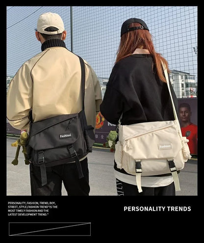 Youth Fashion Nylon Crossbody Bags for Women Handbags Shoulder Bag Large Capacity Solid Canvas Messenger Bag Girls School Bags