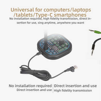 New MK100 Voice Changer,Live Voice Card Voice Changer, Handheld Microphone Voice Changer Sound Card Voice Changer