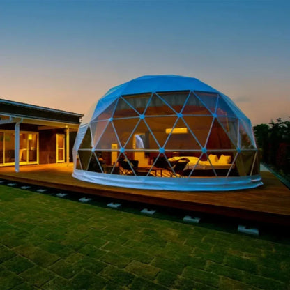 Luxury Glamping Geodesic Dome Tent All Climate Heavy Snow Wind Resistant Desert River Snow Polar  Paint Outdoor Camping Shelter