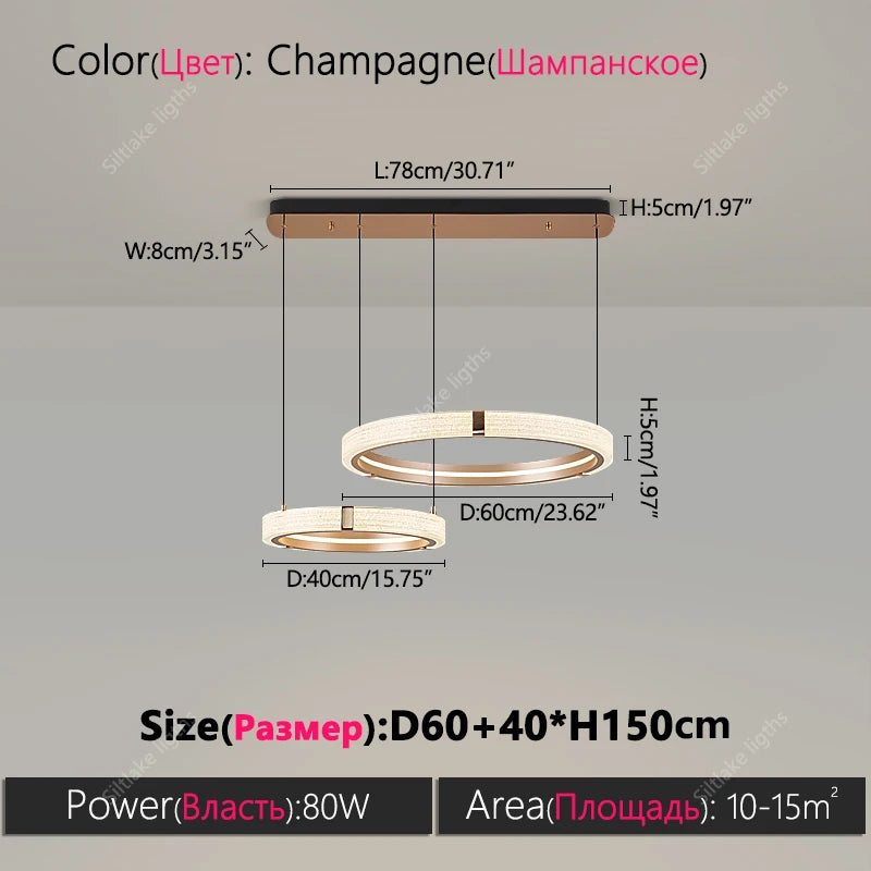 Modern design creative round simple chandelier ring Lights suitable for living room bedroom restaurant home round Pendant Lights