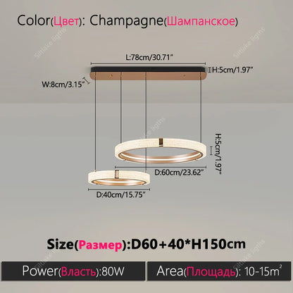 Modern design creative round simple chandelier ring Lights suitable for living room bedroom restaurant home round Pendant Lights