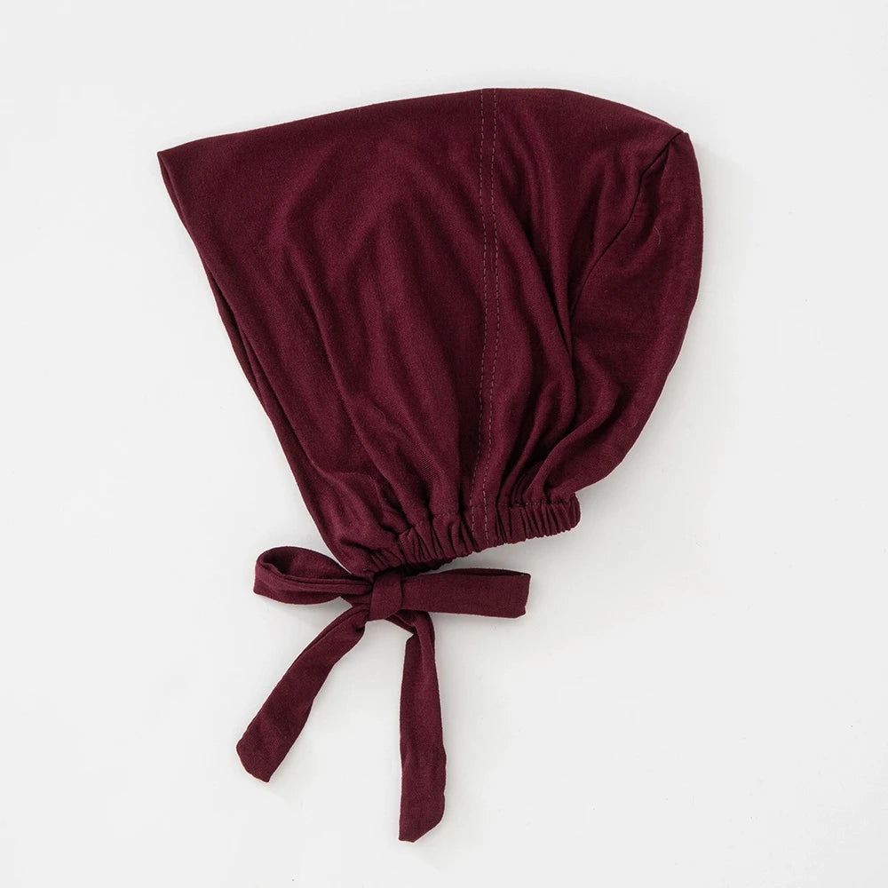 82 Colors Tie-Back Undercaps Fashion Women's Inner Hijab Muslim Cap Bonnet Plain Islamic Cotton Spandex Jersey DEW Underscarf