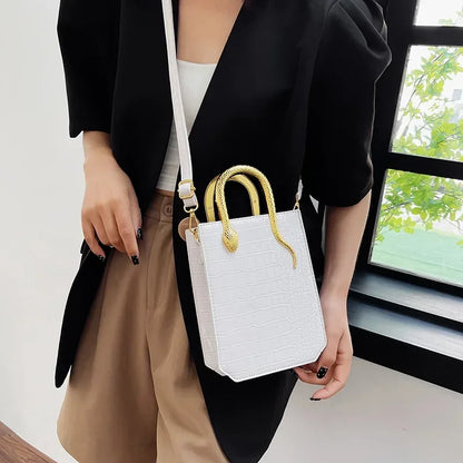 Stone Patterned Handbag for Women Glossy Purse and Handbags Crossbody Bags for Women Tote Bag PU Designer Bag Сумка Женская 2024