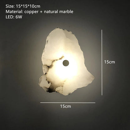 Natural Marble LED Wall Lamp Copper Luxury Novelty Lighting Sconce For Bedroom Living Dining Room Wall Decor Modern Art Design
