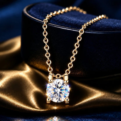 Women's Moissanite Pendant Necklace D Color VVS1 Halo Design S925 Silver Jewelry with GRA Certificate Wedding Birthday Gift