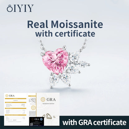 OIYIY Moissanite Necklace for Women 925 Sterling Silver D VVS1 GRA Certified Lab Grown Diamond Pendant Luxury Fine Jewelry Gift