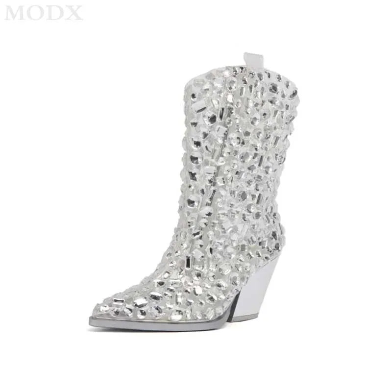2025 Winter Fur Warm Fashion Boots Pointed Toe Super High Heel Thin Heels Catwalk Ankle Boots Strap Black Boot 44