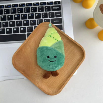 Cartoon Cute Fruit and Vegetable Plush Series Keychain Toy Peach Pear Cherry Doll Smiling Face Fruit Decoration Pet Gift