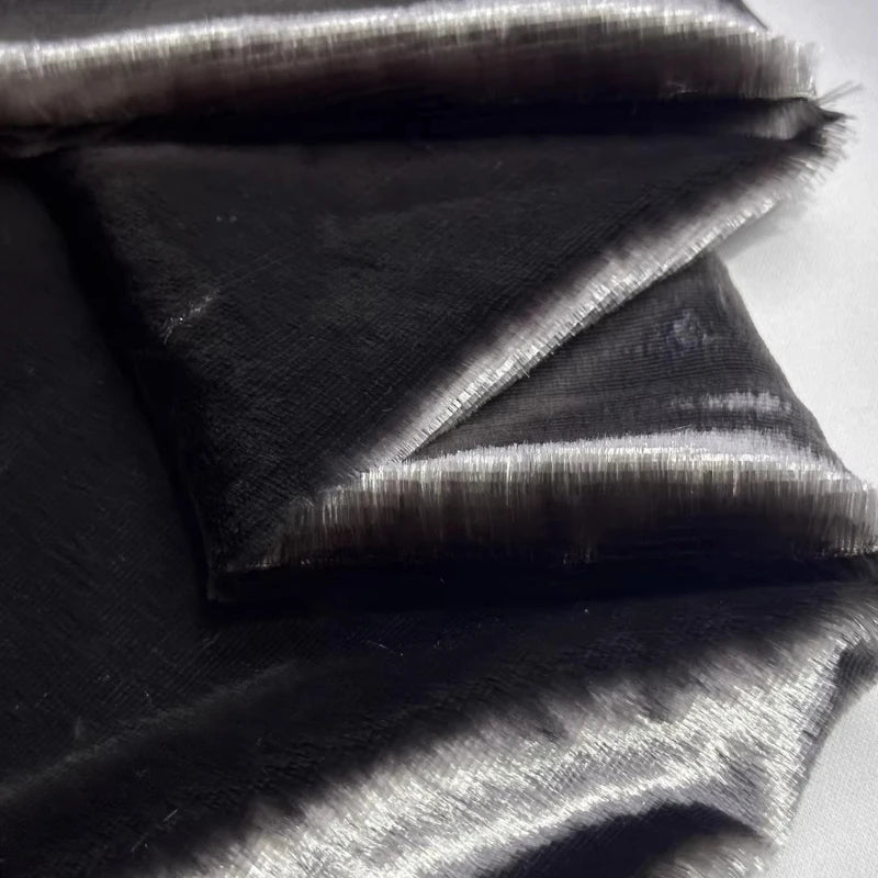 Imitation Mink Fur Fabric Silver Gray Long Hair Fashion Clothing Overcoat for Diy Sewing Cloth Material By Meters