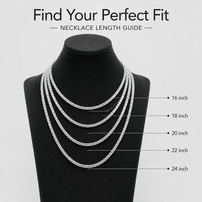 SY Brand Jewelry Moissanite Diamond Tennis Chain Necklace 925 Sterling Silver Necklaces Women Men D Color VVS GRA Certificated