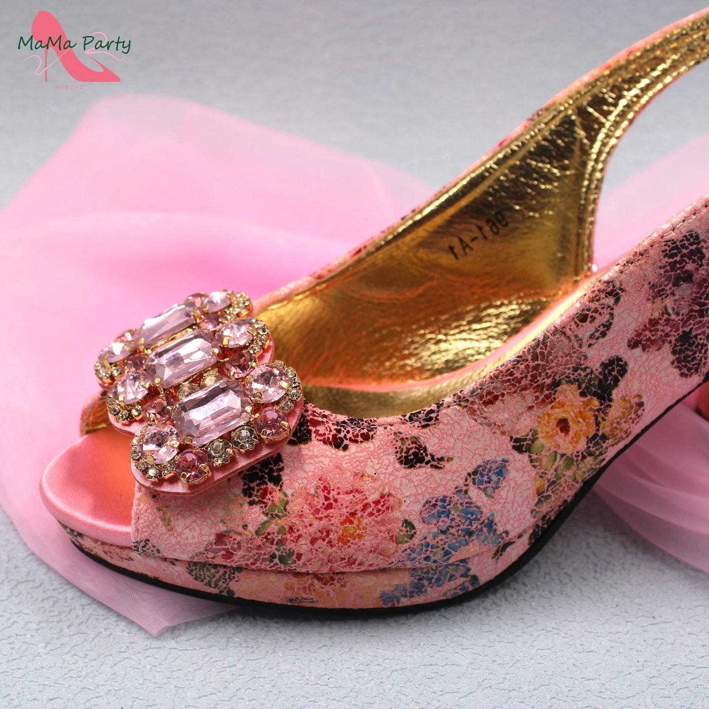 2024 Mature Style High Quality Comfortable Heels Italian Women Shoes and Bag Set with Shinning Crystal in Yellow Color