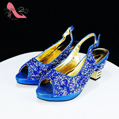 2025 Fashion Style Nigerian Ladies Lovely Shoes and Bag to Match Set in Gold Color Specials Pumps for Dress