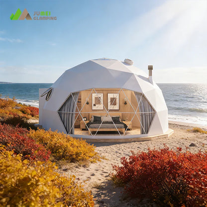 6m Diameter Outdoor Hotel Dome House Glamping Geodesic Dome Tent With PVC Roof Cover