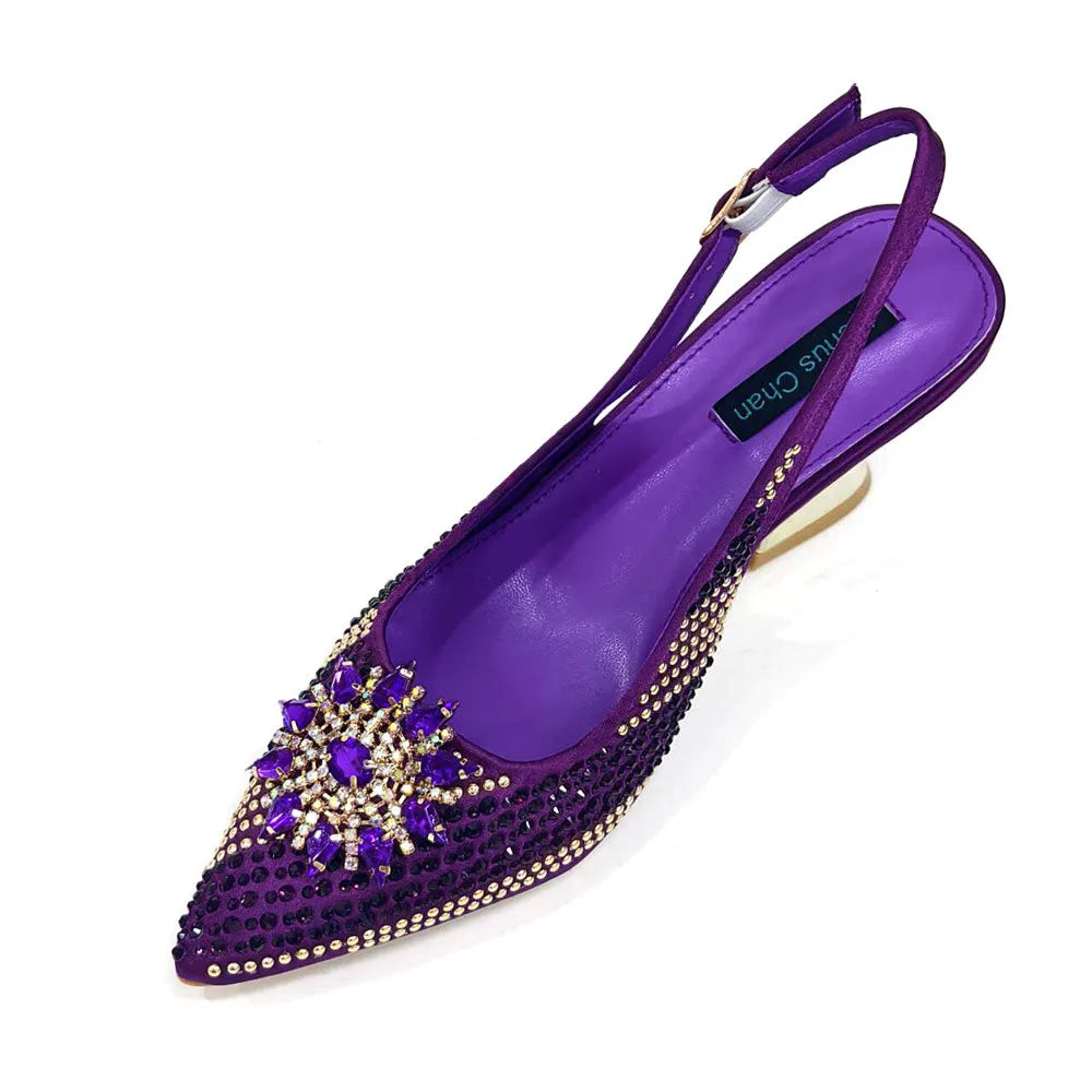 Italian Design Evening Shoes And Bag Paired With Handmade Petal Clutches Pointed Toe High-Heel Shoes For Women Party Shoes