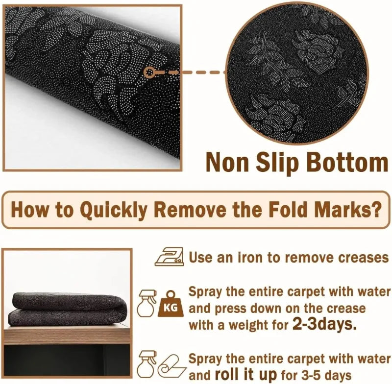 VIKAMA Minimalist Carpet “SHOES OFF” Black Stain-Resistant Rug Doormat Welcome Mat Rug For Bedroom Carpet For Live Room Home Dec