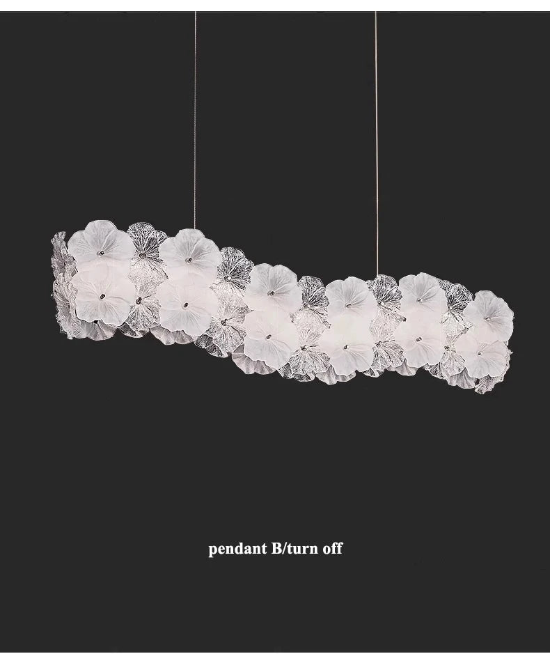 Modern Lustre Glass Flower Led Chandeliers Lighting Living Dining Room Pendant Lights Home Decor Bedroom Hanging Lamp Luminaire