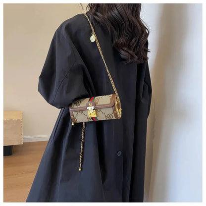 Light luxury brand-name high-end designer bag female 2025 new spring and summer niche shoulder bag messenger bag cylinder bag