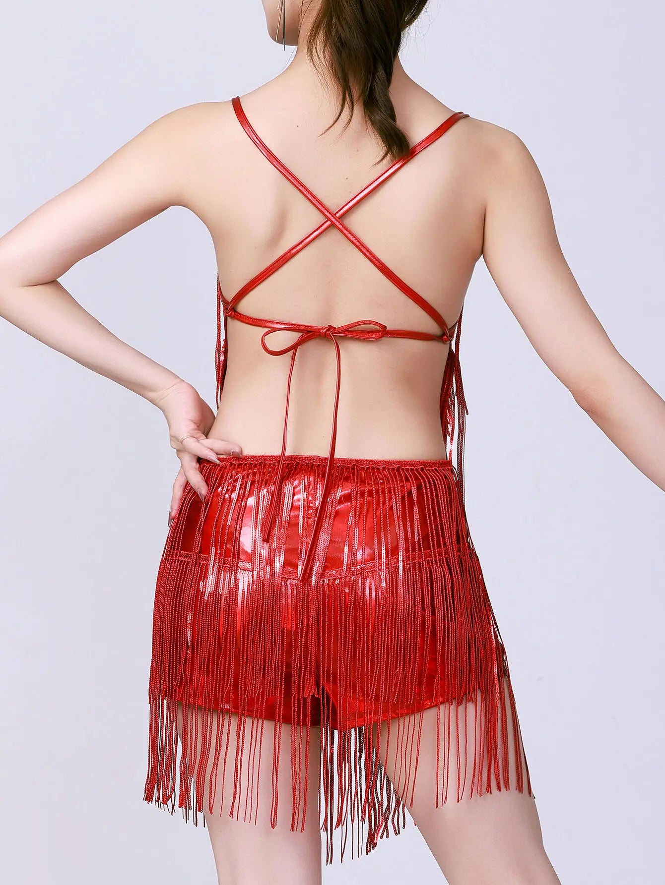 Sexy Backless Tassel Sequin Jumpsuit Women Summer One Pieces Romper Jumpsuit Woman Clothing Jumpsuits Club Party Outfit Playsuit