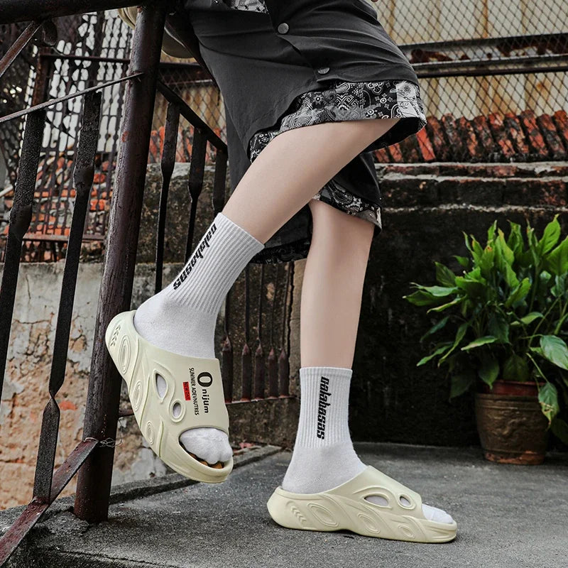 Summer Men's Massage Slippers Indoor Outdoor Sandals Beach Men Casual Shoes Comfortable Slides Flip-flop Men Women Home Slippers