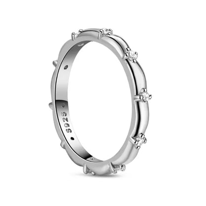 New 925 Sterling Silver Rings Stackable Infinite Silver shining Zircon Ring For Women Wedding Anniversary Birthday Jewelry Gift