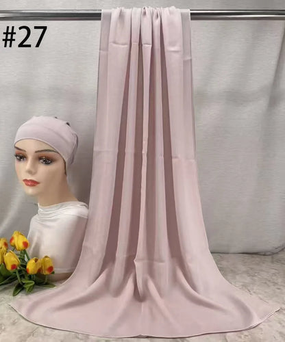 Mini Modal Hijab with Undercap Set Basic Stretchy Pullover Headscarf Thin Breathable Sunscreen Head Wrap Hijabs Scarf 165*50cm