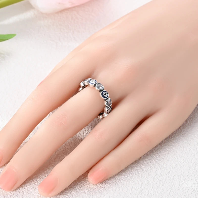 LAZA 925 Sterling Silver Colorful Rings Sparking Zirconium Bowknot Moon Sun Original Ring For Women Anniversary Wedding Gifts