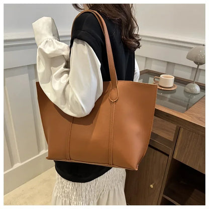 Retro Faux Leather Shoulder Bag, Large Capacity Office Commuter Handbag,Top Handle Purse Durable Work Laptop Tote Bags for Women
