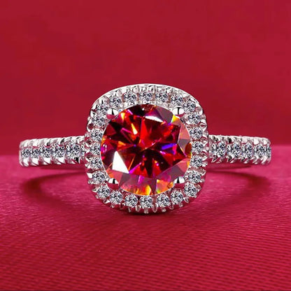 Best-selling 925 sterling silver 1-carat diamond square ring, suitable for engagement, proposal or party wear, stylish and versa